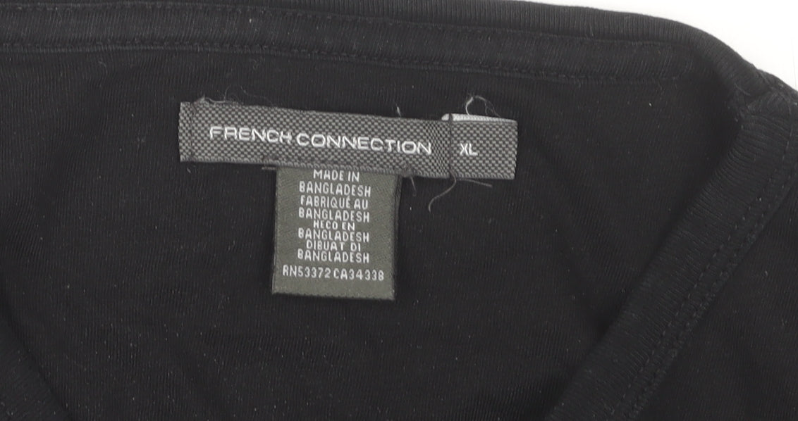 French Connection Men’s Black XL Round Neck T-Shirt