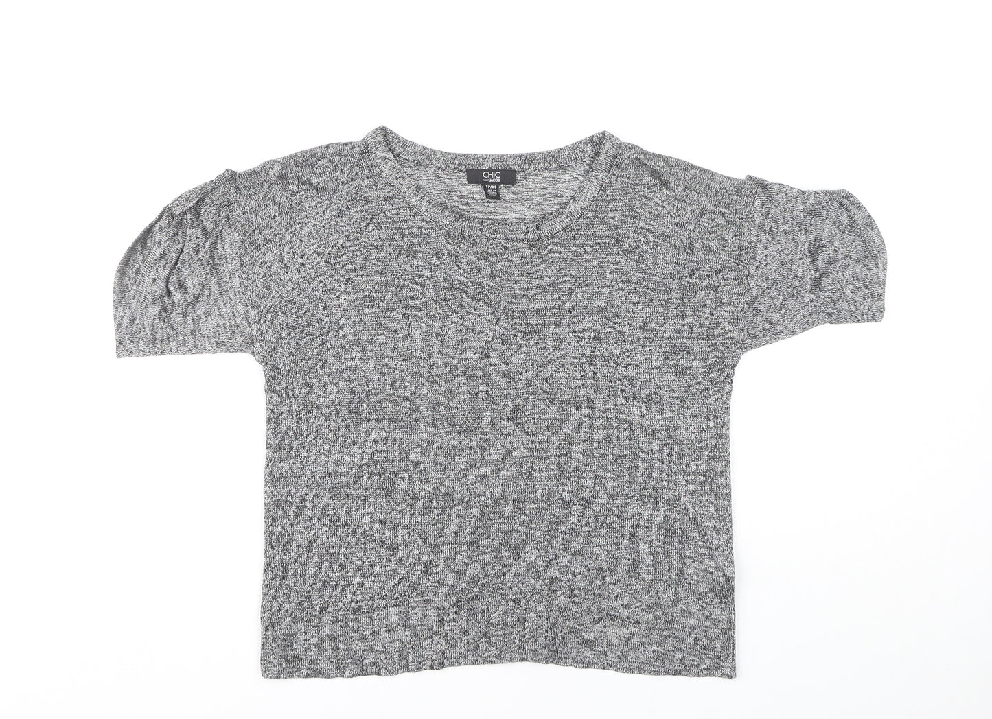 Chic by Jacob Women's Grey Knit T-Shirt XS