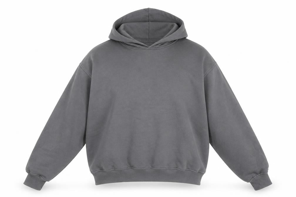 Front view of H&M Women’s Grey Pullover Hoodie, size UK 8