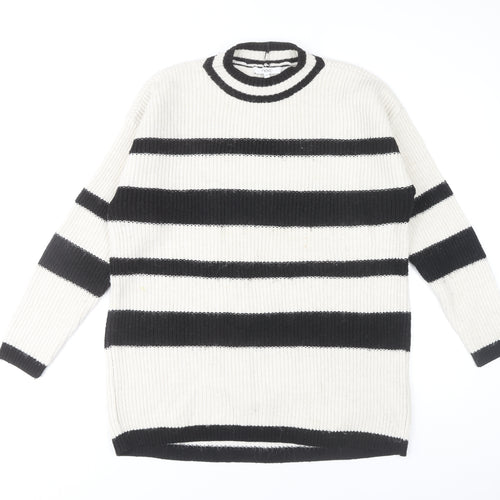 Next Women's Black Striped Pullover Jumper Size S