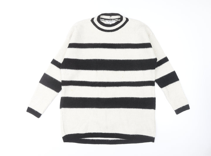 Next Women's Black Striped Pullover Jumper Size S