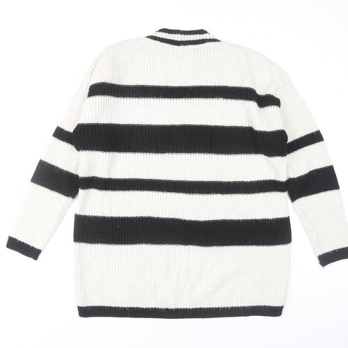 Next Women's Black Striped Pullover Jumper Size S