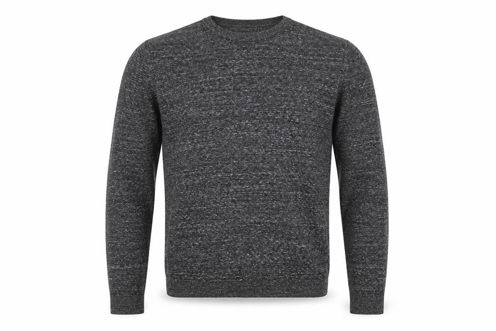 Front view of Topman Men's Grey Long Sleeve Crew Neck T-Shirt S