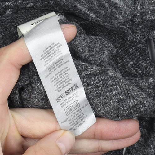 Topman Men's Grey Long Sleeve Crew Neck T-Shirt S