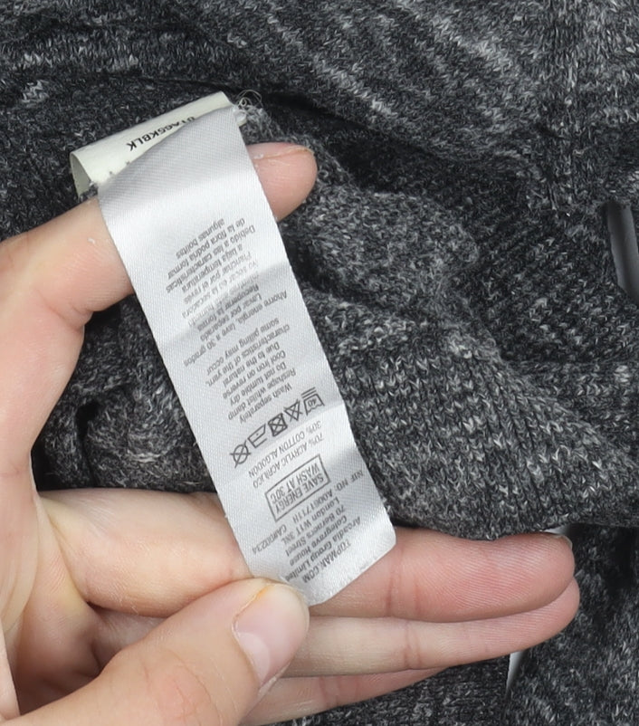 Topman Men's Grey Long Sleeve Crew Neck T-Shirt S