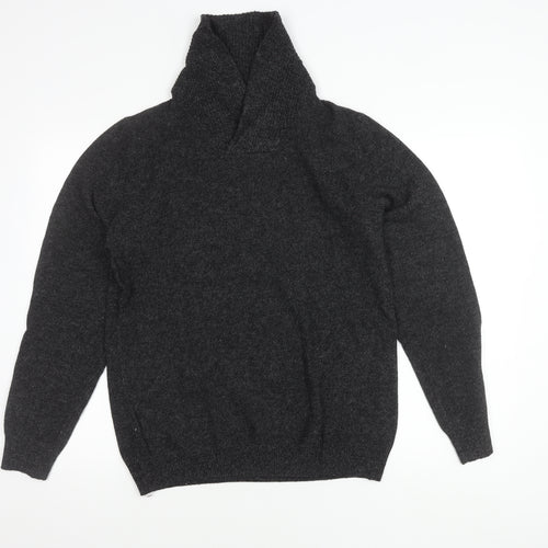 H&M Men’s Grey High Neck Knit Jumper Size M