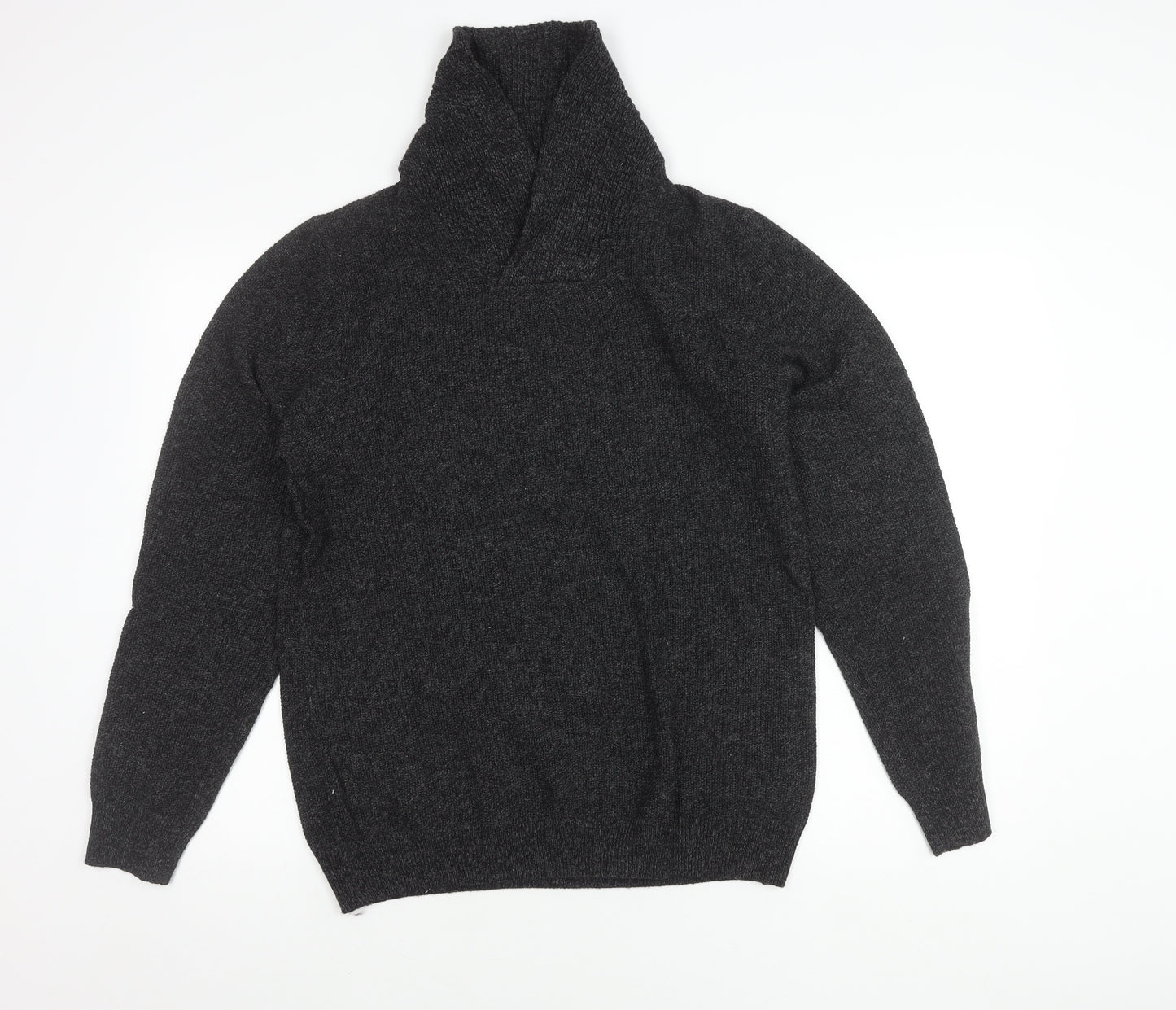 H&M Men’s Grey High Neck Knit Jumper Size M