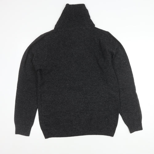 H&M Men’s Grey High Neck Knit Jumper Size M
