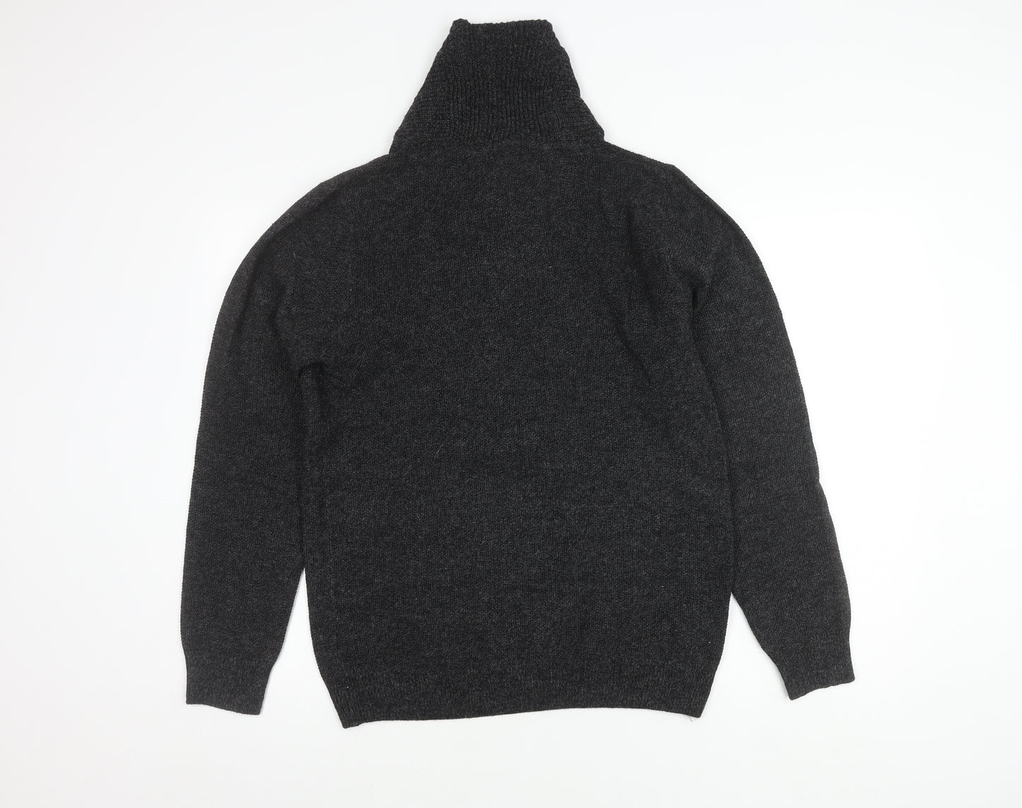 H&M Men’s Grey High Neck Knit Jumper Size M