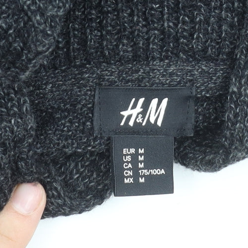 H&M Men’s Grey High Neck Knit Jumper Size M
