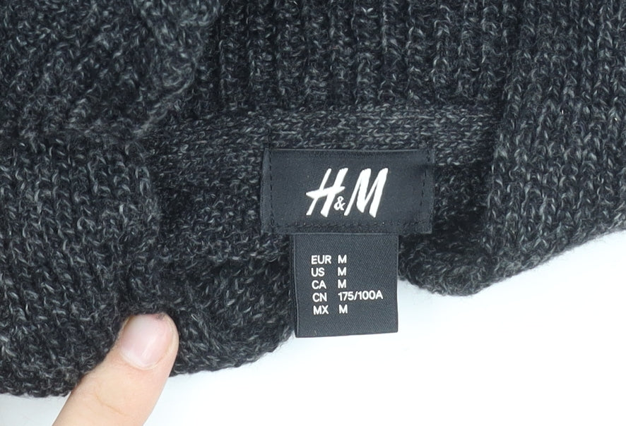 H&M Men’s Grey High Neck Knit Jumper Size M