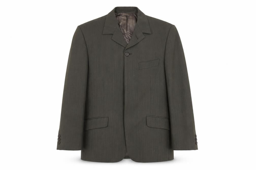Front view of Jeff Banks Men's Grey Wool Blazer, 38, Short