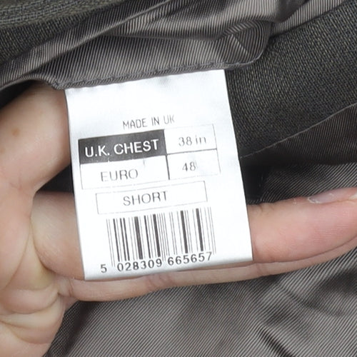 Jeff Banks Men's Grey Wool Blazer, 38, Short