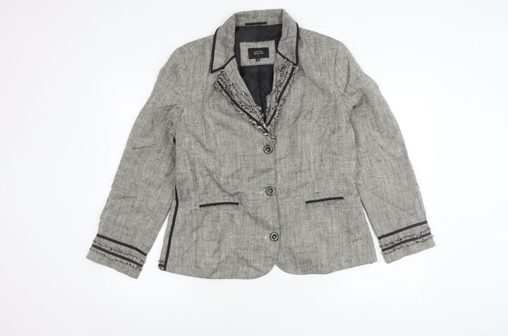 Marks and Spencer Women's Grey Suit Jacket Size 16