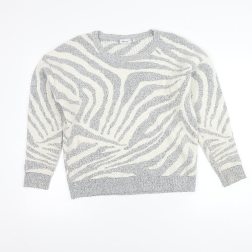 Next Women's Grey Zebra Jumper Pullover Size 12