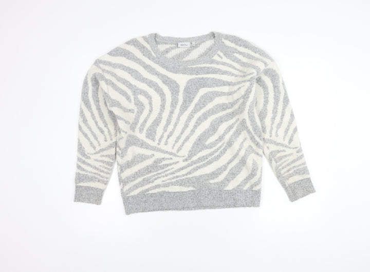 Next Women's Grey Zebra Jumper Pullover Size 12