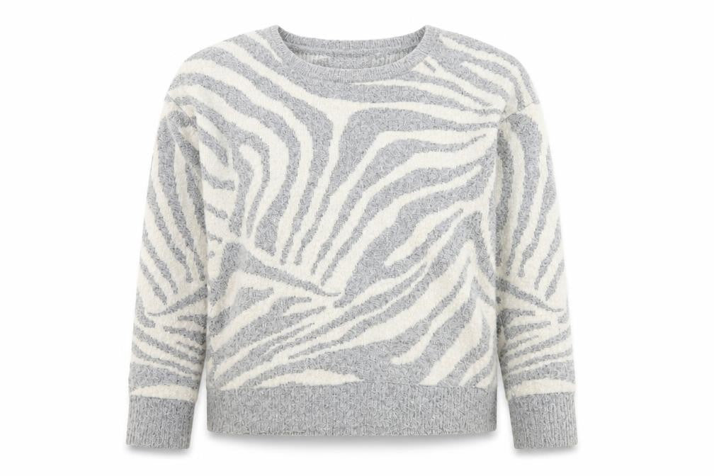 Front view of Next Women's Grey Zebra jumper, size 12
