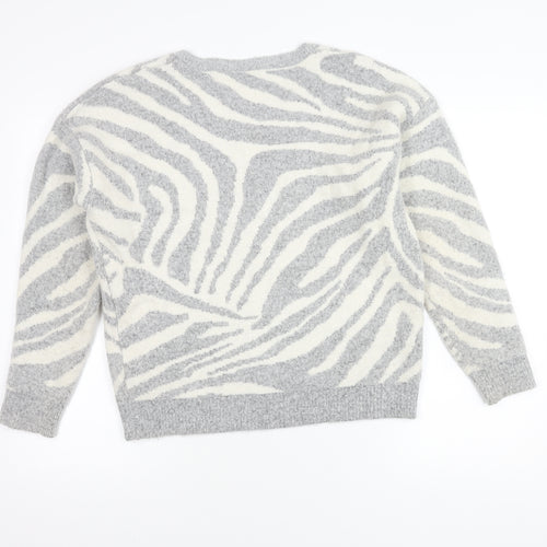Next Women's Grey Zebra Jumper Pullover Size 12