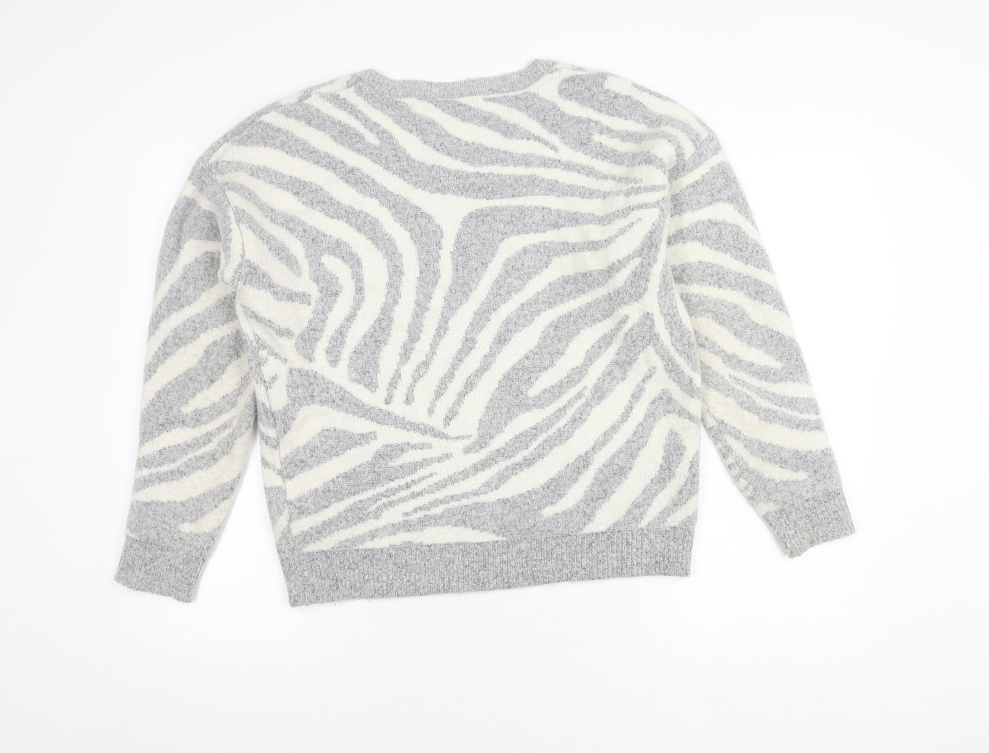 Next Women's Grey Zebra Jumper Pullover Size 12