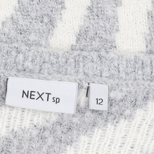 Next Women's Grey Zebra Jumper Pullover Size 12