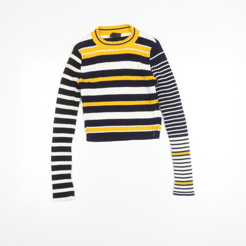 Topshop Women's Multicoloured Stripe Knit Jumper Size 12