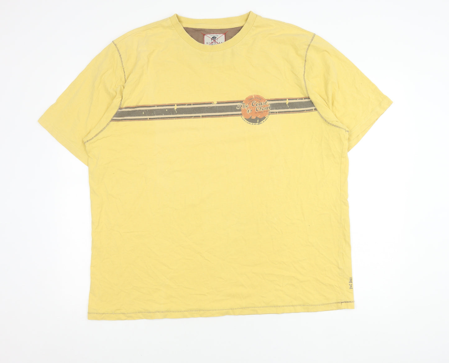 Fat Face Men's Yellow Short Sleeve XL T-Shirt