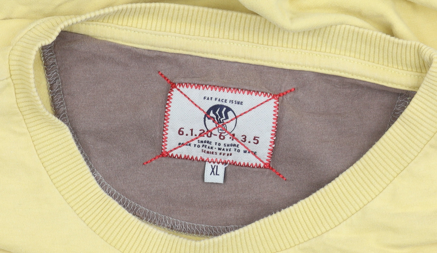 Fat Face Men's Yellow Short Sleeve XL T-Shirt