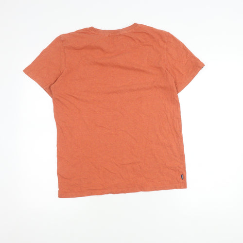 Superdry Men's Orange Logo T-Shirt, Size M, Cotton Crew Neck