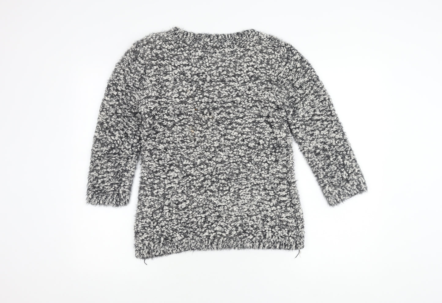 BM Collection Women's Grey Knit Jumper M