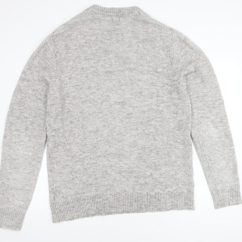 H&M Women's Grey Crew Neck Jumper Size 14