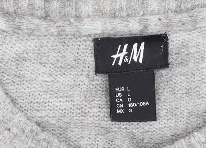 H&M Women's Grey Crew Neck Jumper Size 14
