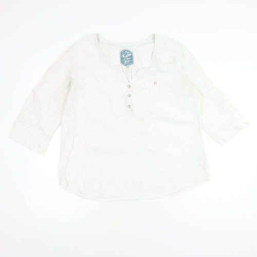 Faithful & True White Women's Blouse - Size 14, Casual