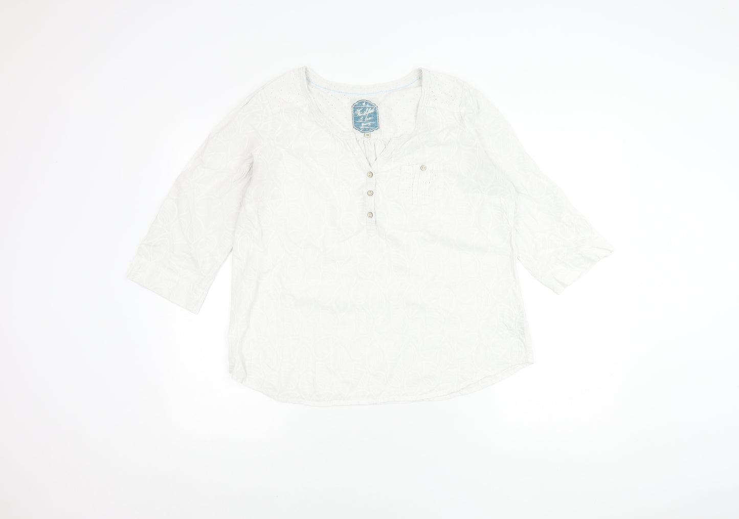 Faithful & True White Women's Blouse - Size 14, Casual