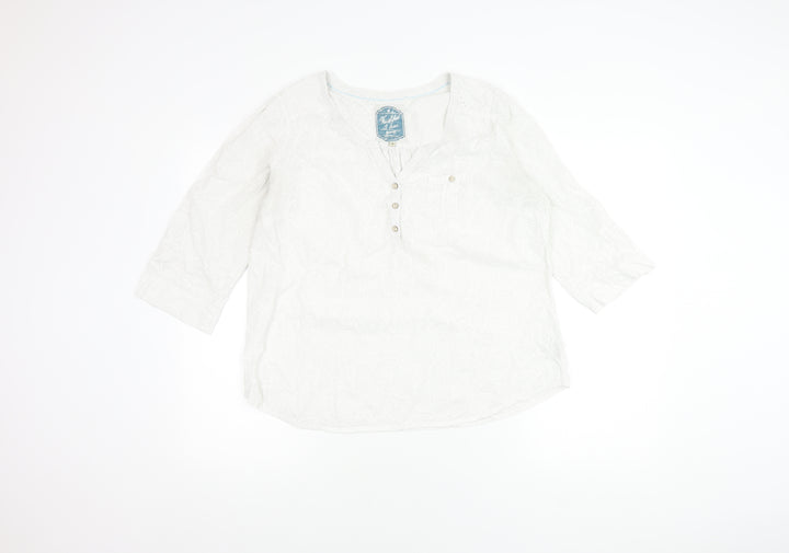 Faithful & True White Women's Blouse - Size 14, Casual