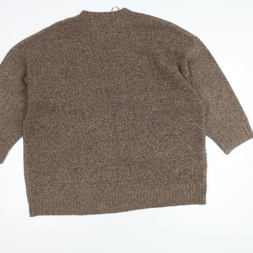 Zara Men's Brown Cable-Knit Pullover Jumper, Size S