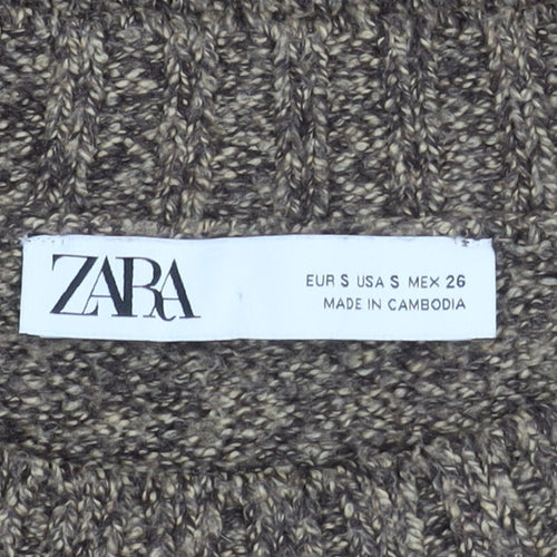 Zara Men's Brown Cable-Knit Pullover Jumper, Size S