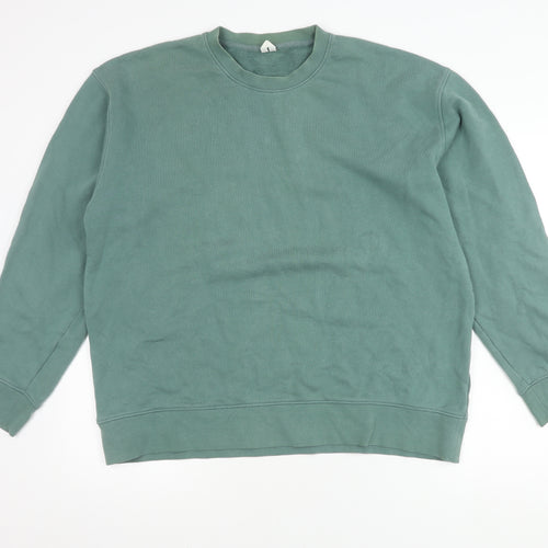 Green Cotton Pullover Sweatshirt - Unisex Adult Large