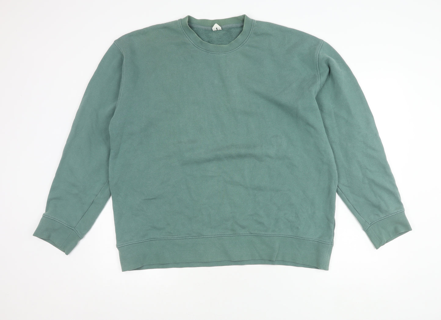 Green Cotton Pullover Sweatshirt - Unisex Adult Large