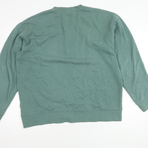 Green Cotton Pullover Sweatshirt - Unisex Adult Large