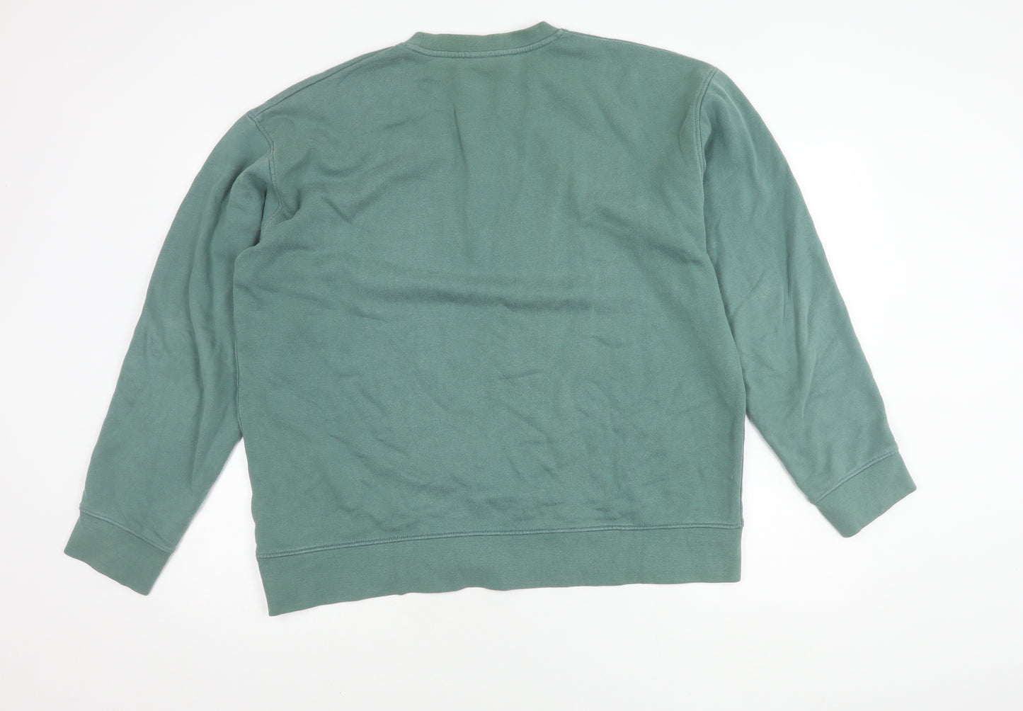 Green Cotton Pullover Sweatshirt - Unisex Adult Large
