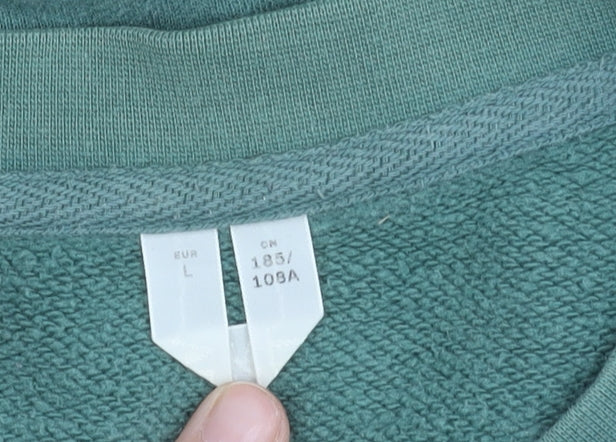 Green Cotton Pullover Sweatshirt - Unisex Adult Large