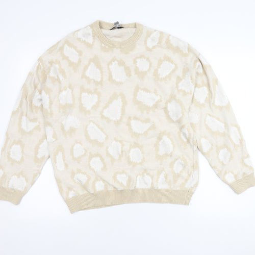ASOS Design Women's Beige M Animal Print Jumper