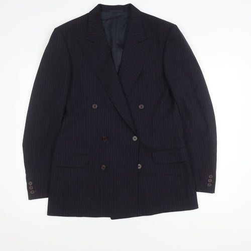 Jaeger Men's Black Striped Wool Blazer 48