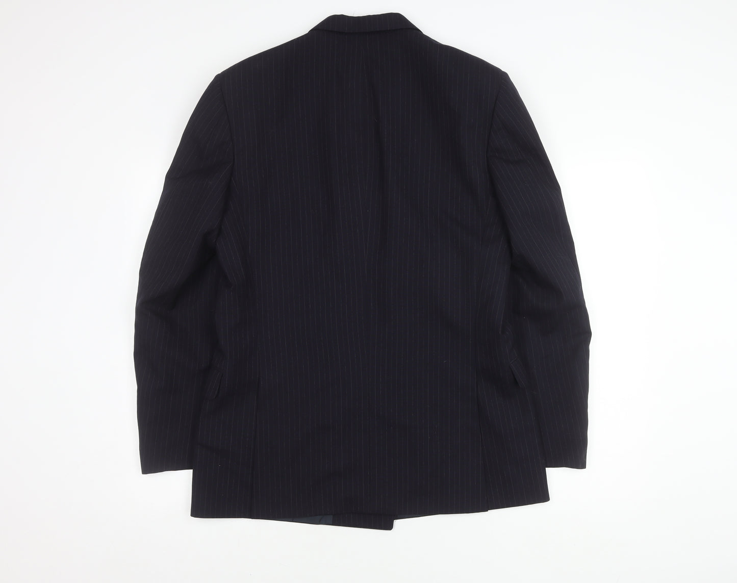 Jaeger Men's Black Striped Wool Blazer 48