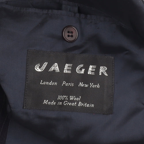 Jaeger Men's Black Striped Wool Blazer 48