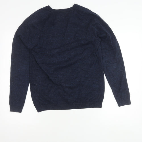 Next Men's Blue Crew Neck Pullover Jumper S