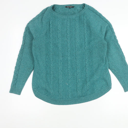 Bonmarché Women's Blue Cable-Knit Jumper, Size 12-14