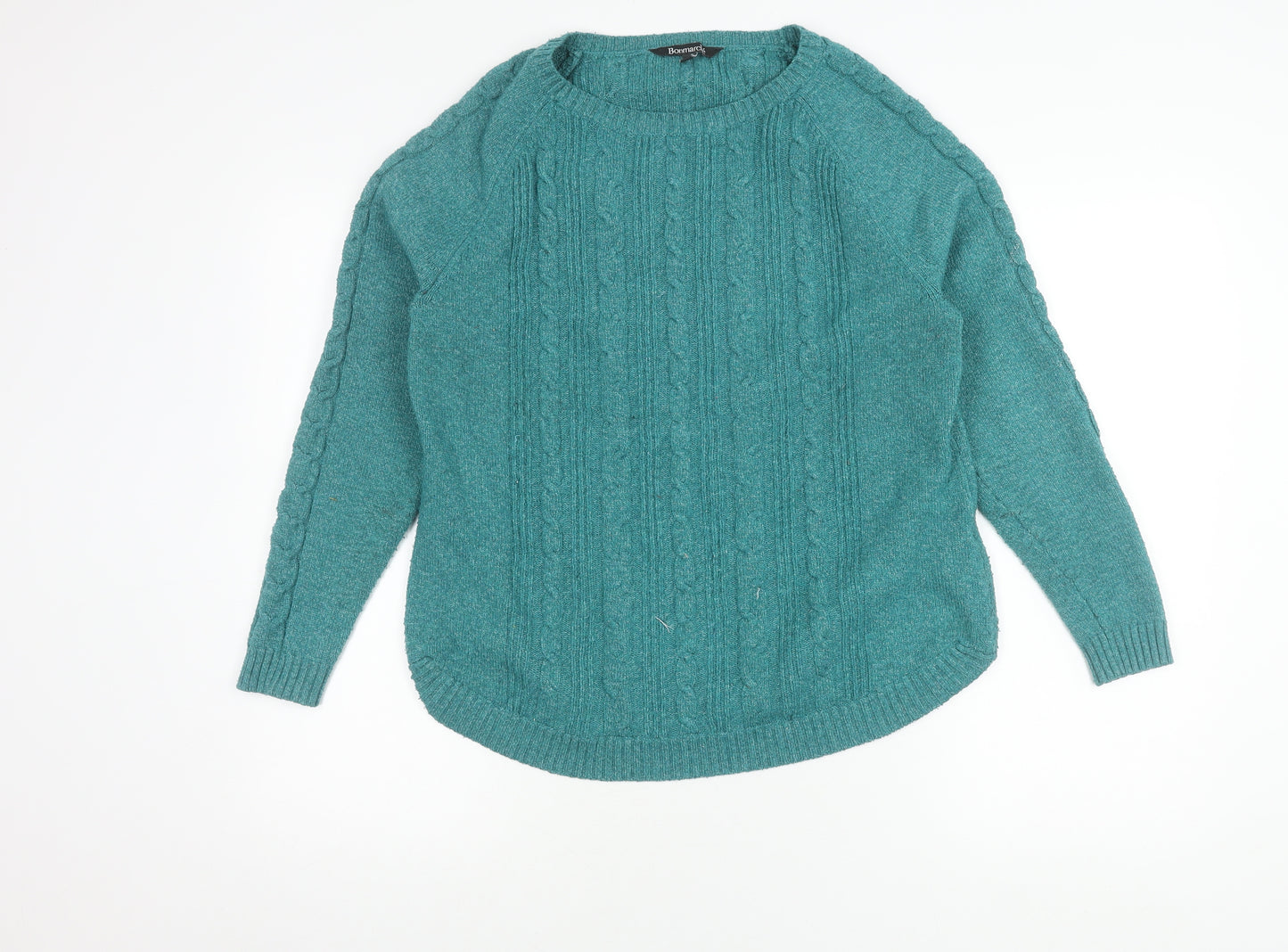Bonmarché Women's Blue Cable-Knit Jumper, Size 12-14