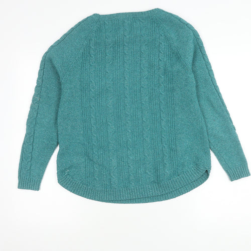 Bonmarché Women's Blue Cable-Knit Jumper, Size 12-14