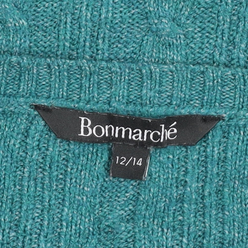 Bonmarché Women's Blue Cable-Knit Jumper, Size 12-14